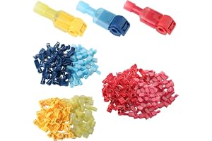 QitinDasen 150 st (75 par) Premium T-grenkontakt snabbkontakt set, T-snabbkontakt + helisolerad plattkontakt, T-Tap elektrisk
