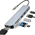 BESTOR® USB C Hub HDMI Adapter, 6 in 1 Multiport Dock for MacBook pro to HDMI 4k,2 USB 3.0 Ports SD/TF Card Reader 55W PD,Compatible for USB C Laptops Nintendo and Other Type C Devices