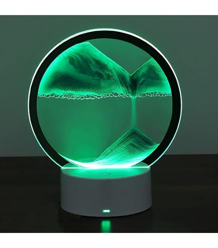 Lampada A Sabbia Mobile 3D Con Telecomando, Pittura Paesaggio Luminosa, Ricarica USB, Rosso - 4