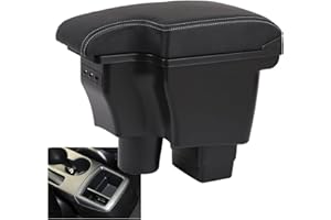 LAITEAOLIN Armlehnen Für Mazda CX-3 Für Mazda 2 Für Skyactiv CX3 Speicherinhalt Autozubehör Einziehbare Aufladung USB-Armlehnenbox Nachrüstung Mittelkonsole Organizer (Farbe : A3 Black Leather)
