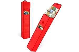 DUDSOEHO Almacenamiento de papel de regalo, 2 unidades, tela Oxford resistente, organizador para papel de regalo, resistente al agua, para rollos de papel de regalo, bolsa de almacenamiento (71 x 13 x 13 cm) -