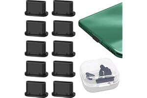 APRILYE 10 Stück USB C Staubschutz, USB C Schutzkappe Stöpsel, Typ-C Staubstecker Silikonabdeckung für Smartphone Tablet und Andere - Schwarz