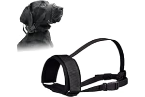 VINPAM-Soft and Comfortable Dog Muzzle - Gentle Protection Against Biting and Unnecessary Chewing - Secure Fit - Cushioned with Soft Chloroprene Rubber - No More Scratches (black)