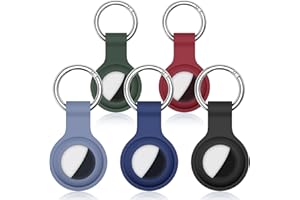 MARICATO 5 Pièces Airtags Coque en Silicone Compatible avec Apple Airtag, Airtag Porte Clé Sécurité et Anti-Perte, Porte Clef Airtag Lavable, pour Enfants, Animaux, Clés, Sacs de Compagnie