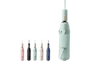 EKUW French Style Travel Compact Folding Umbrella with 7CM(2.76inch) Hook and Loop Strips /8Ribs/Lightweight Portable/ Auto Open Close/UV Protection/Waterproof/Rain Sun/Teflon Coating/Handbag/Women Kids