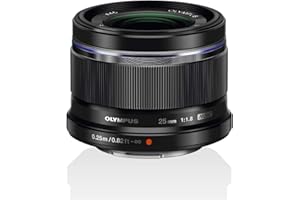 OM SYSTEM Olympus M.Zuiko Digital 25 mm F1.8 Lens, Fast Fixed Focal Length, Suitable for All MFT Cameras (Olympus OM-D & PEN Models, Panasonic G-Series), Black