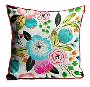 DreamVio Jute Exclusive Decorative Throw/Pillow Covers, Cushion Covers for Living Room, Bed Room, Sofa,Chairs Pack/Set of 1 (Multicolour, Size 16 x 16 Inches)