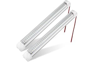 Linkstyle 2PCS 12V LED interiörljusstång, 108 LED 1200LM 6000K LED-ljuslist för interiör med Strömbrytare, för Skåpbil Bil Hu