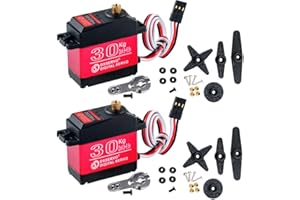 STEMEDU 2PCS 30KG Metal Gear Digital Servo High Torque Steering Gear Servo, Waterproof Aluminium Case RC Servo Motor DS3230 for 1/8 1/10 1/12 RC Cars (Control Angle 270°)