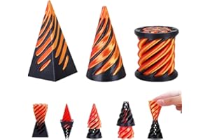 Mineup 3 Pcs Impossible Pyramid Passthrough Sculpture, Pass Through Pyramid Fidget Toy, 3D Printed Spiral Cone Fidget Toy, 3d Printed Toys for Stress & Anxiety Relaxing, Mini Desktop Deco Gift