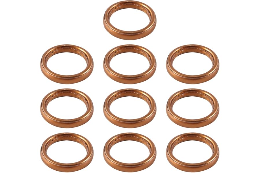 Enwye 10Pcs Pit Bike Aluminum Exhaust Gasket for Monkey Bike Compatible with C90 90cc 110cc 125cc 140cc 32.5x24.5mm Motorcycle Accessories