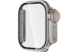 Leotop Kompatybilny Apple Watch Series 9/8/7 45 mm Privacy Screen Protector Case [Wygląda jak Apple Watch Ultra Style Case] ultracienka folia ochronna na wyświetlacz z poliwęglanu (tytan, 45 mm seria