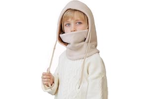 YAMEE Cagoule pour Enfants avec Masque Chaud Protection Contre Froid,Cagoule d'hiver Thermique Coupe-Vent Cache Cou,Masque de Ski Réglable,Balaclava pour Enfant pour Enfants Fille Garçon 4-10Ans