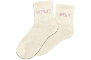 STC - Paire DE Chaussettes Paillettes Parfaite Femme, Beige à paillettes, 36-42