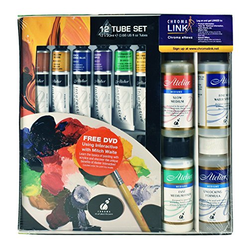 Atelier interactive acrylic 12 tube set 20ml with mediums