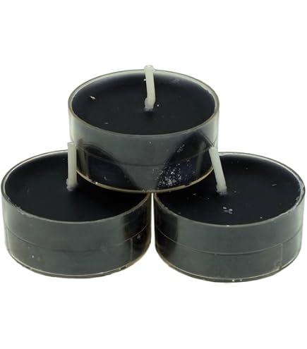 DarXity 5 Black Candles by durchgefärbte Schwarze Kerzen, Stabkerzen (L: 18cm, Ø: 22mm)