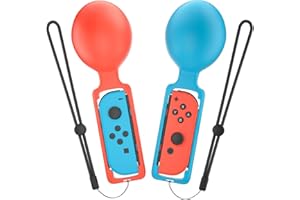 AUKUOY 【2 Pack】Switch Samba de Amigo: Switch Controller Grips Samba Maracas Controller Accessories for Nintendo Switch/OLED Controller Grip, Red/Blue