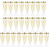 Sitayakuma Plastic Champagne Glasses, 25 Pcs Reusable Hard Plastic Cups, Champagne Flutes Cava Glasses for Parties, Weddings,