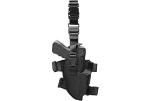 GEXGUNE Fodero Gambale Tattico Destro con Porta Caricatore | Regolabile, Adatto per Pistole | 600D Nylon, Memory Foam, Sgancio Rapido