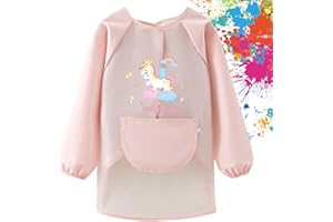 FYting Malkittel Kinder 2 jahre, malschürze kinder schule ab 6 jahre, malkittel kinder 8-10 jahre, malerkittel, Sicheres TPU-Material, wasserdicht, wird keine schmutzige Kleidung (Tiefblau)