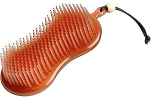 LeMieux Hippo Brush in Orange Two in One Horse Grooming Aid with Gentle Bristles and Rubber Scrubby Sponge - One Size