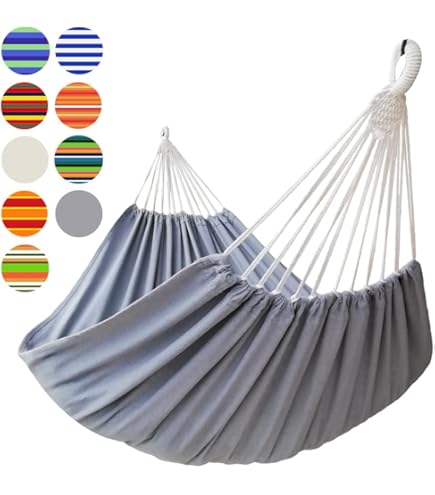 Amaca In Cotone Portatile Per Esterno - 190x80 Cm, Capacità 150 Kg | Per Giardino, Spiaggia, Campeggio - Foto 3