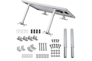 BESTYIJO Kit Staffa per Pannello Solare, Staffe Pannelli Fotovoltaici Staffa Fotovoltaica Regolabile 15°-30° Attorno al Piede in Acciaio in Pelle Tetto a Piastra Solare in Lega di Alluminio (36-70 cm)