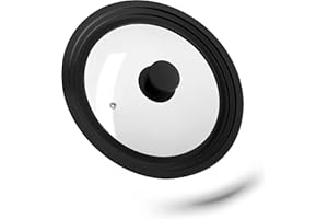 ‎RELAXDAYS Relaxdays Uniwersalna pokrywka garnka, szklana pokrywka ze stopniowaną krawędzią silikonową, garnki i patelnie 22-26 cm, wys. x śr. 5 x 27,5 cm, czarna 10027988_46