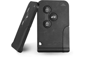 KUYUANSU Tarjeta Inteligente de 3 Botones para el Renault Clio Logan Megane 2 3 Koleos Scenic Funda de Tarjeta Negra para Llavero de Coche con Llave pequeña