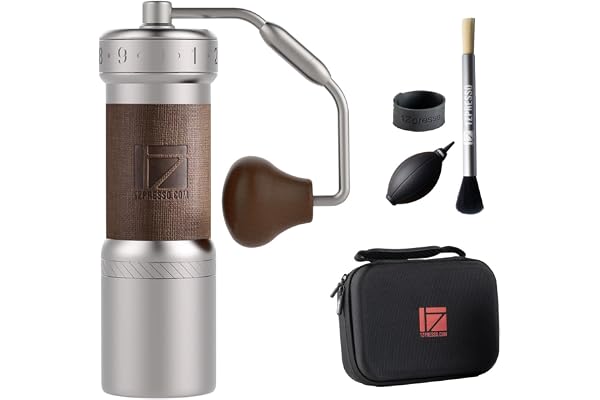 1Zpresso K-Ultra Moulin à Café Manuel Argent avec Étui de Transport, Cohérence de Montage Meule Conique en Acier Inoxydable, Poignée Pliable, Réglage Numérique Externe Ajustable, Moulin Polyvalent