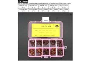 YHLOUBB Braun FKM O Ring Kit Sortiment Fluororubber Dichtung Dichtungsring Set Set,CS 1.5mm