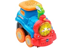 Vtech TUT TUT Baby Flitzer - Press and Go Lokomotive – Spielzeugauto mit Musik, aufleuchtender Taste und spannenden Geräuschen – Für Kinder von 1-5 Jahren