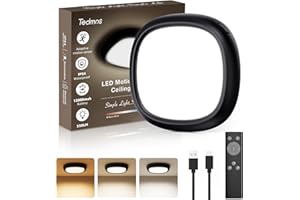 TEDMOS Motion Sensor Shed Lights Battery Powered, Waterproof 550LM 12000mAh USB Rechargeable Ceiling Light with Remote, Wireless Bathroom Light LED Garage Lighting Pir Indoor Lights for Loft Hallway Attic
