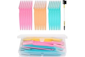 FEIYAYI 21PCS Face Razor Dermaplaning Blades for Face Eyebrow Razor Facial Hair Remover Face Razors, Exfoliating Dermaplaning Tool Blades Shaver Trimmer Shaper for Women and Men (21)