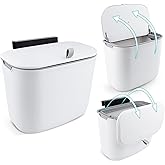 Kitchen Food Waste Compost Bin, Hanging Trash Can With Lid Wall-mounted Waste Bin, Rubbish Compost Bins, Hanging Composts TanshBin For Bathroom, Toilet, Motorhome, Bedroom