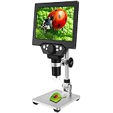 Hitteknoloji Dijital Mikroskop, Şarjlı, Standlı, 8 LED, 1000x B&uuml;y&uuml;tme, 4,3 in&ccedil; HD Ekran