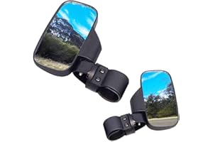 GOOFIT Offroad Rear View Side Mirror UTV KIT Replacement For 1.75" 2" Roll Cage Bar Break Away Base Feature High Impact Shatter Proof RZR 900 XP 1000 Turbo Arctic Cat 1 Pair