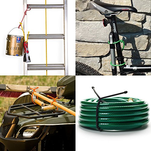 24 Stück Twist Krawatten, SENHAI 18 „12“ 3 „& 6“ Silikon Kabelbinder Wiederverwendbare Gummibänder Halter für Cord Management Cording Hanging – Schwarz, Grün, Orange, Rot - 3