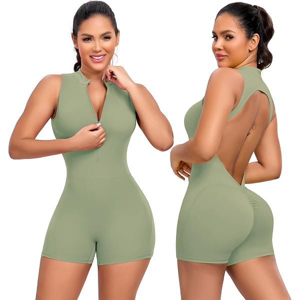 Combinaison Sport Courte Merlvida Pour Femme - Sans Couture Et Push-up - Tenu élastique Pour Fitness, Yoga Et Sortie - Design Sexy Et Confortable
