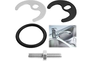 KIKI FANCY Juego de montaje para grifo, juego de montaje para lavabo y fregadero, sistema de rosca, incluye placa de fijación de herradura, tuerca, juntas en O