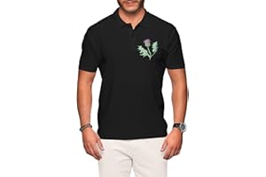 FUNKYSHIRT Scotland Rugby Polo Shirt for Men - Scottish Thistle - Shirts Nations Football Tshirts