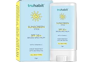 TruHabit Sunscreen Stick (13gm) Sunscreen SPF 50 PA+++ Stick Sunscreen for Women & Men; Dermatologically Tested Sun Screen Pr