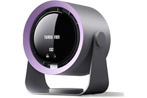 Refluxe Ventilatore da Tavolo Ricaricabile USB, Batteria 5400 mAh, Display LED, 100 Velocità Regolabile e Inclinazione Manuale 90°, Potente e Appendibile per Scrivania, Ufficio, Camera da Letto