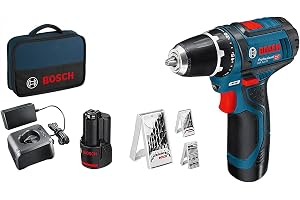Professional 12V System sladdlös borrskruvdragare GSR 12V-15 (inkl. 2 x 2.0Ah-batterier, laddare, tillbehörssats i 39 d