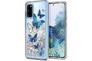 Anreixx Funda con Purpurina para Samsung Galaxy S20 FE, Linda Funda de Silicona con Patrón de Zorro con Arenas Movedizas Brillantes y Cojín de Parachoques de TPU Suave