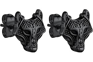 Bandmax Viking Earrings for Women Men Stainless Steel Stud Earrings Viking Celtic knot/Celtic Cross/Raven Skull Earrings Protection Amulet Jewelry