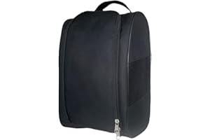 JISRKP Golf Shoe Bag, Waterproof Football Boot Bag for Golf, Football, Rugby, Cricket, Travel, Gym, Storage, Black, 23 * 12 * 34 CM/9.05 * 4.72 * 13.38in