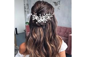 Vatocu Accessoires de cheveux de mariée en forme de vigne avec fleurs et cristaux argentés pour femmes et filles.