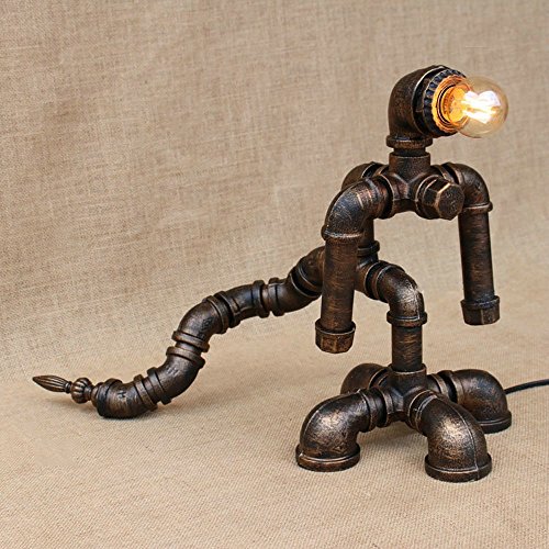 Preisvergleich Produktbild Lithx Excellence Industrial Retro Wasserrohr Tischlampe Schmiedeeisen Metall Tischleuchte Steampunk Schreibtisch Lampe Nachttisch für Schlafzimmer Bedside Home Deco
