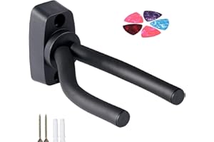 Vinabo Gitarrenständer mit Haken, Gitarre, Wandhaken, Ständer, Wandmontage, für E-Gitarre, Bass, Elektrische Ukulele Violine (1 Stück), Schwarz